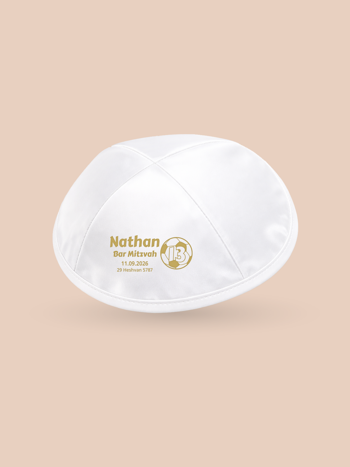 Soccer ball & Number 13 – Bar Mitzvah Kippah