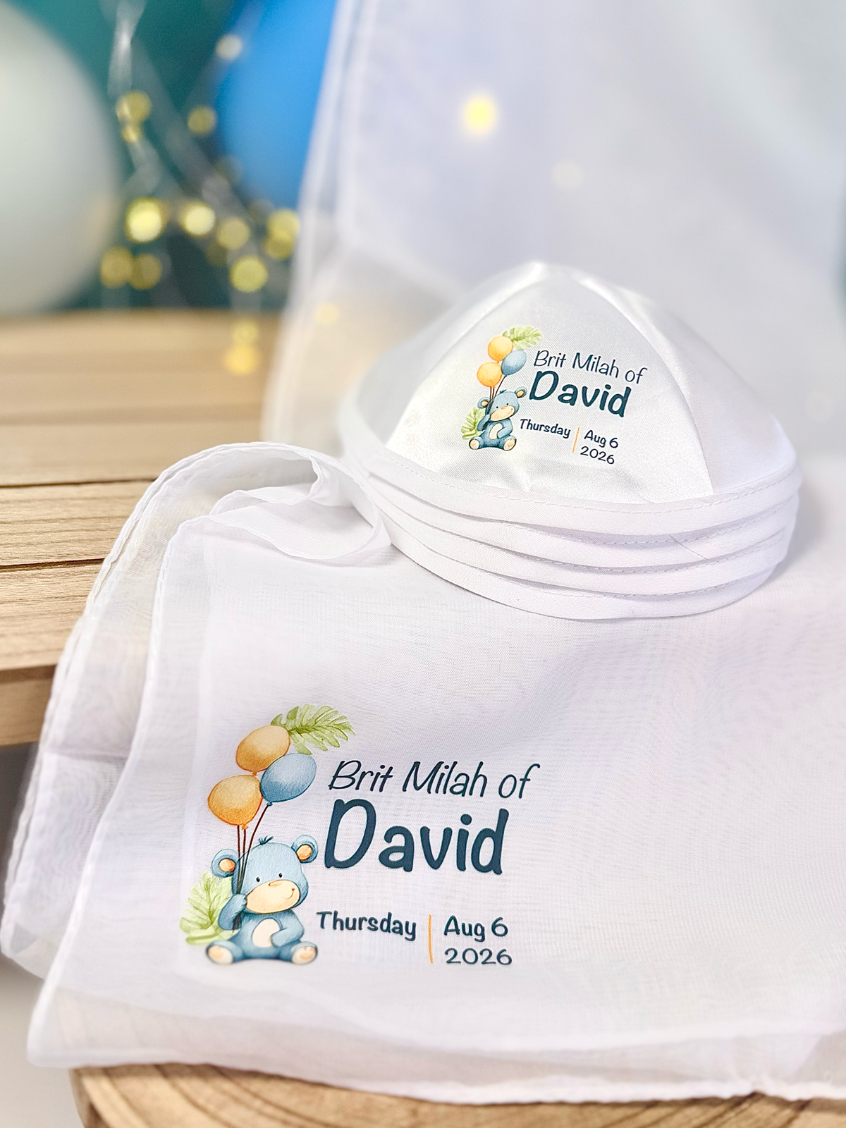 Bear & Balloons – Brit Milah Kippah