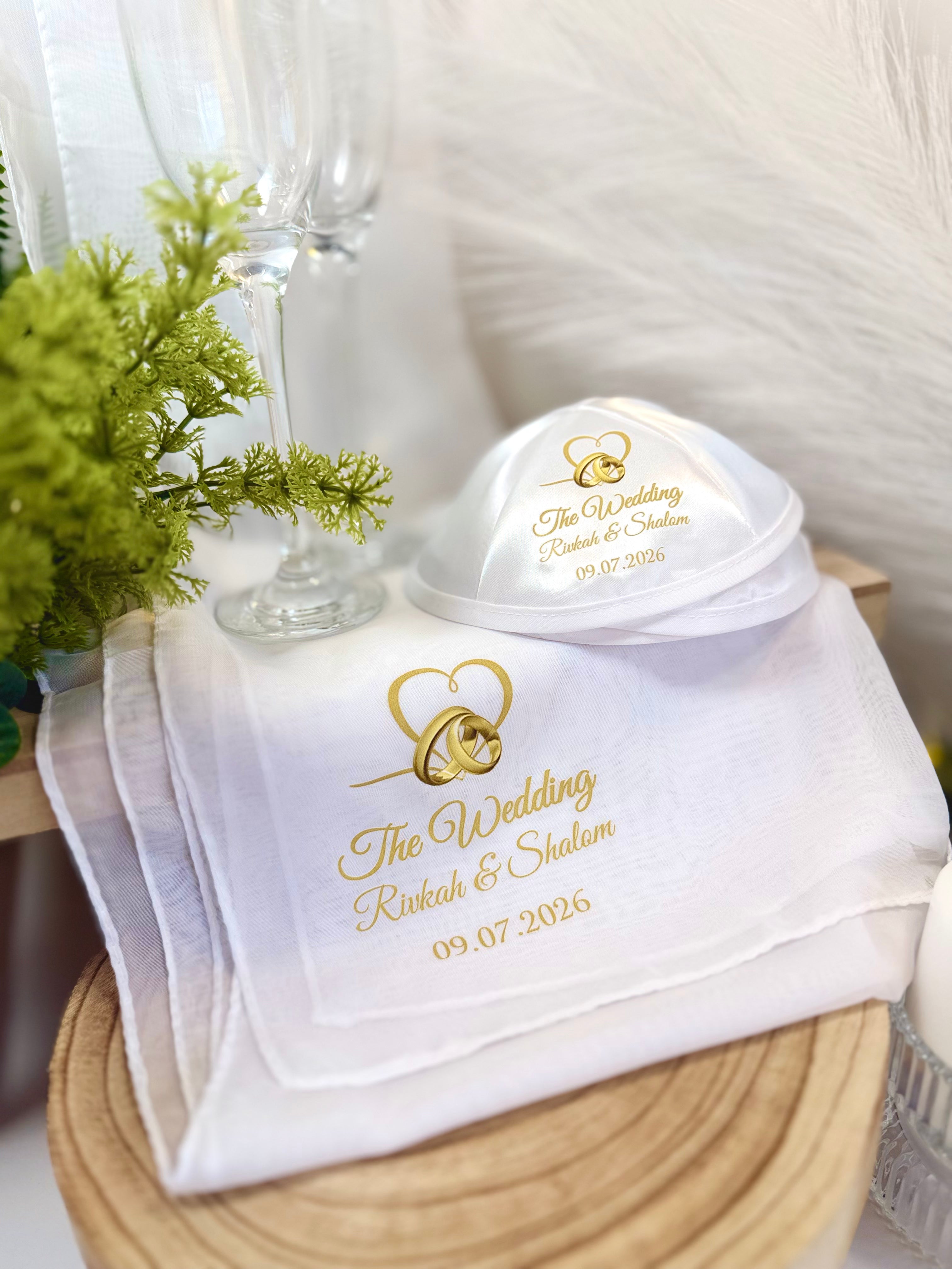 Heart & Rings – Wedding Kippah