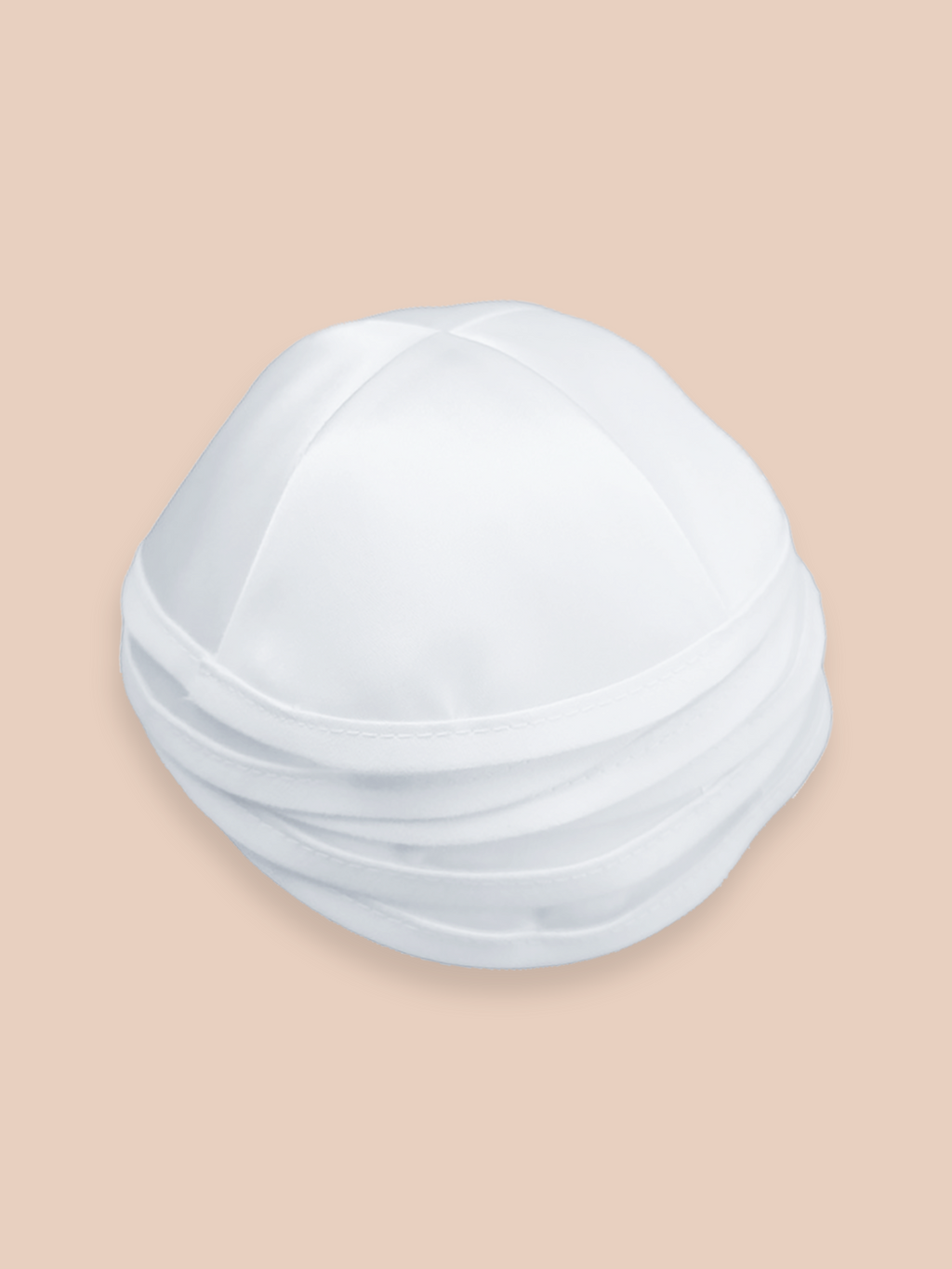 Custom White Satin Kippah – Personalized Logo