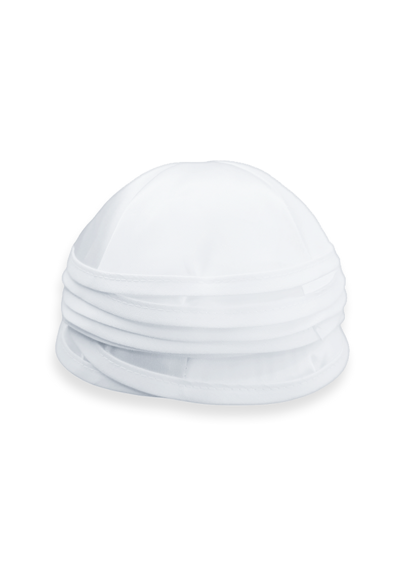 Plain white satin kippahs