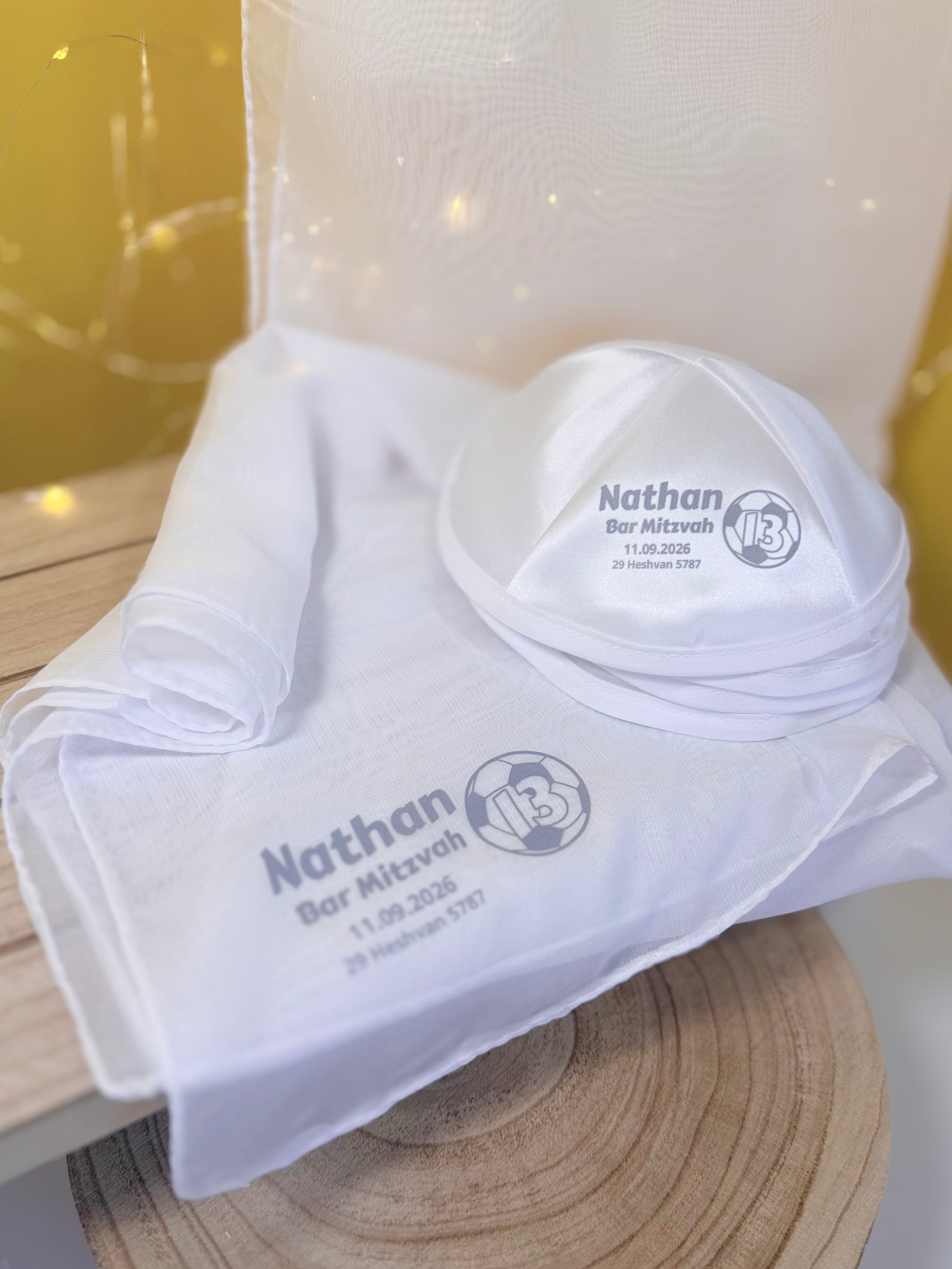 Soccer ball & Number 13 – Bar Mitzvah Kippah