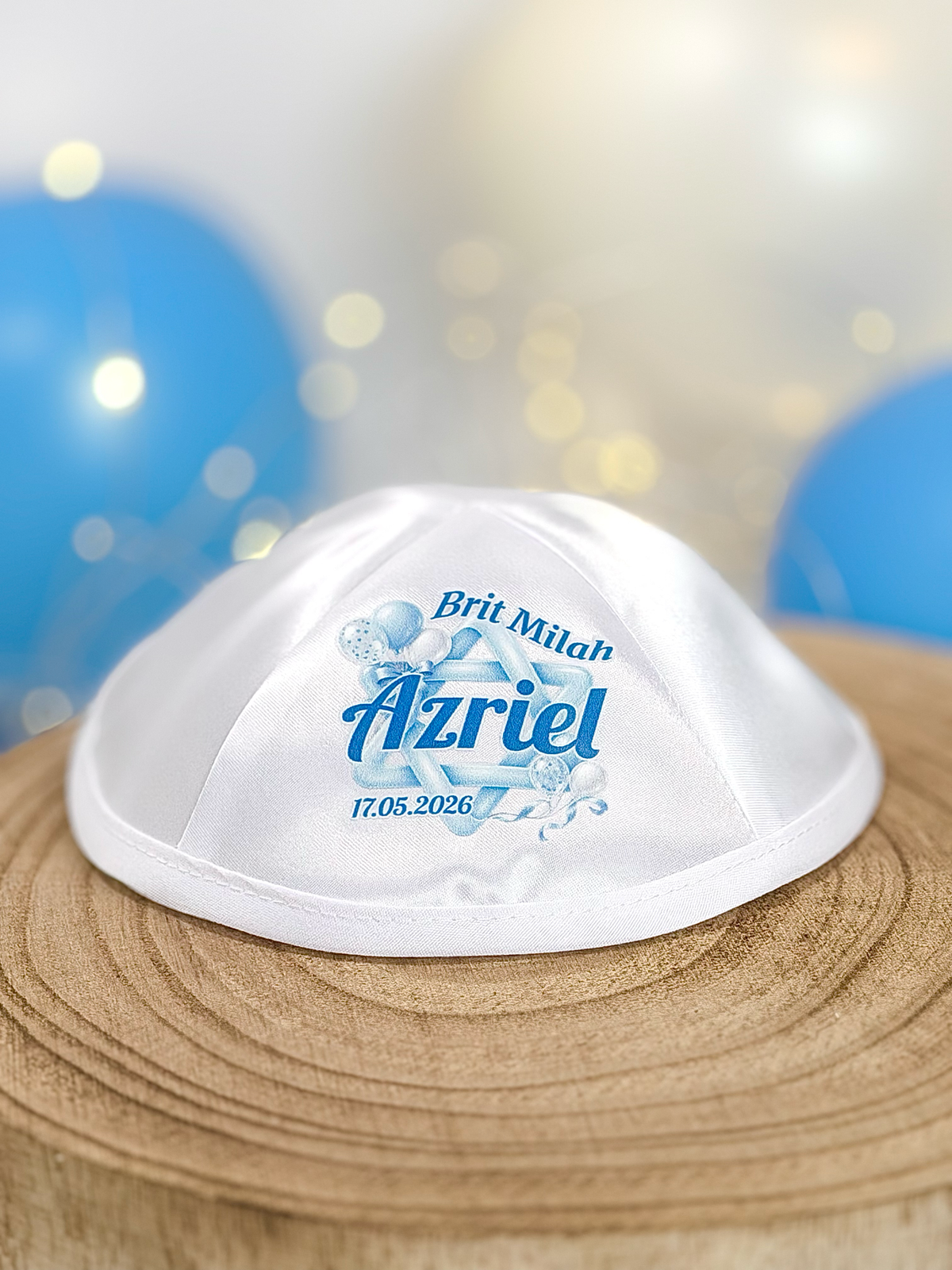 Star of David & Balloons – Brit Milah Kippah