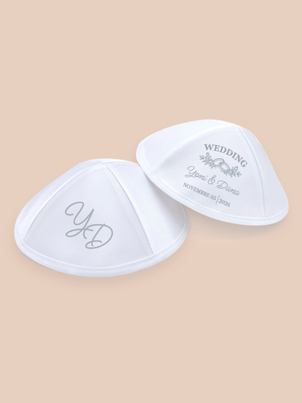 Rings and Flowers – Wedding Kippah