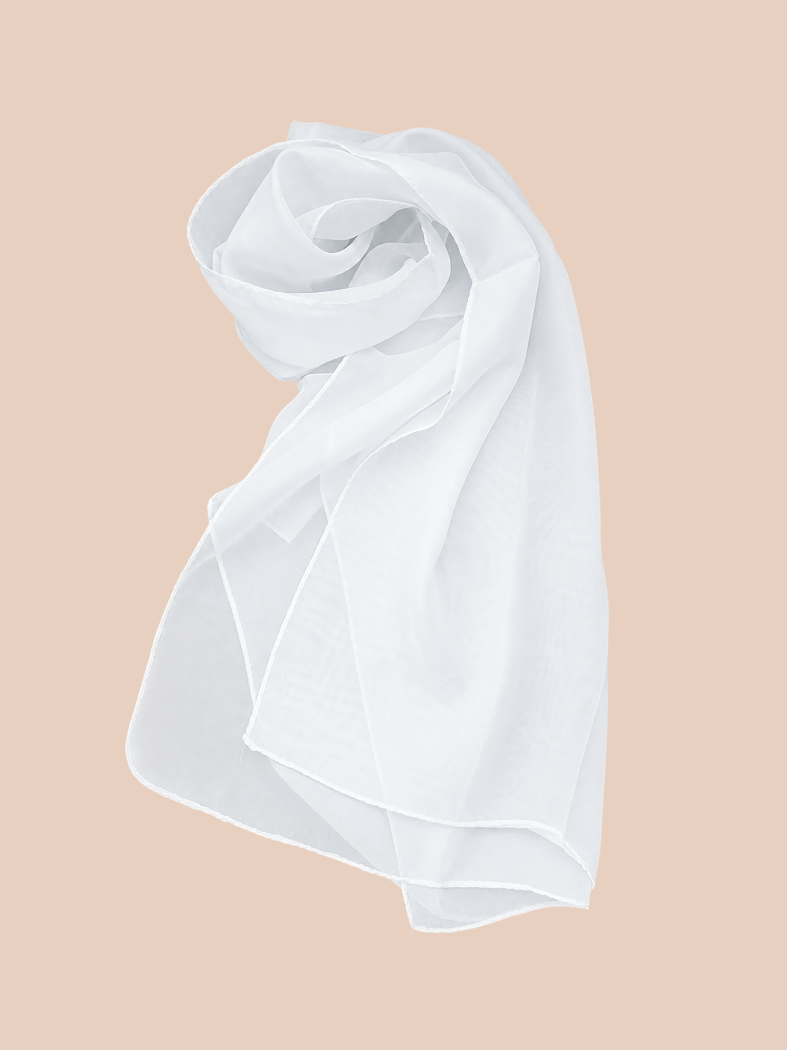 White chiffon shawl preview